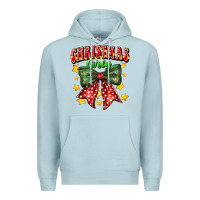 Blue Mist festive holiday bow design Premium Hoodie - CowhideDigitalArt