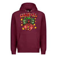 Burgundy festive holiday bow design Premium Hoodie - CowhideDigitalArt