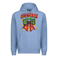 Colony Blue festive holiday bow design Premium Hoodie - CowhideDigitalArt