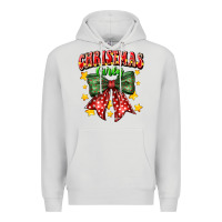 Dove Grey festive holiday bow design Premium Hoodie - CowhideDigitalArt