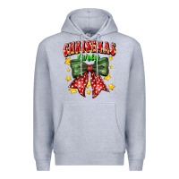 Heather Grey festive holiday bow design Premium Hoodie - CowhideDigitalArt