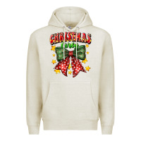 Oatmeal Heather festive holiday bow design Premium Hoodie - CowhideDigitalArt