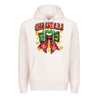 Pale Pink festive holiday bow design Premium Hoodie - CowhideDigitalArt