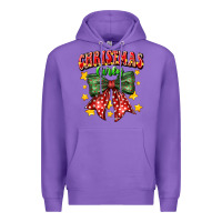 Purple festive holiday bow design Premium Hoodie - CowhideDigitalArt