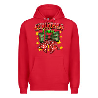 Red festive holiday bow design Premium Hoodie - CowhideDigitalArt