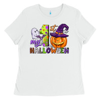 White my first halloween Ladies Tee - CowGirlArtShop