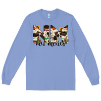 Colony Blue new mexico state cowhide serape cactus Long Sleeve Tee - RanaPortraitStore