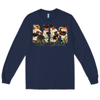 Navy new mexico state cowhide serape cactus Long Sleeve Tee - RanaPortraitStore