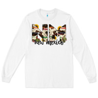 White new mexico state cowhide serape cactus Long Sleeve Tee - RanaPortraitStore