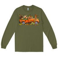 Army Green thanksgiving truck with gnome bbs Long Sleeve Tee - BundleAndBundleShop