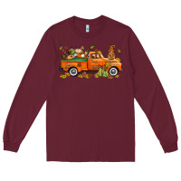 Burgundy thanksgiving truck with gnome bbs Long Sleeve Tee - BundleAndBundleShop