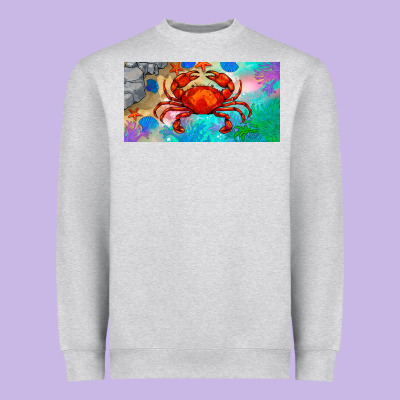 Crab License Plate Heavyweight Sweatshirt Designed By Barkaloodesign