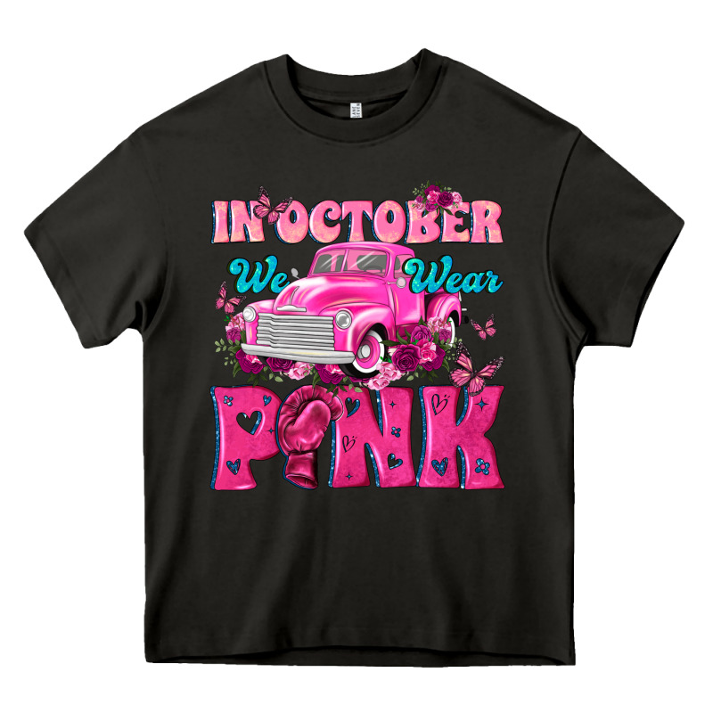 In October We Wear Pink Truck Heavy Core Tee by texasbilliewilder | Teevron