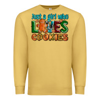 Antique Gold just a girl who loves cookies Premium Sweatshirt - AdoDesignShop