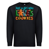 Black just a girl who loves cookies Premium Sweatshirt - AdoDesignShop