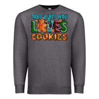 Charcoal Heather just a girl who loves cookies Premium Sweatshirt - AdoDesignShop