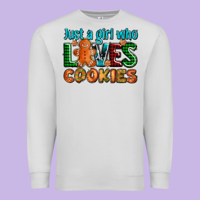 Just A Girl Who Loves Cookies Premium Sweatshirt Designed By Adodesignshop