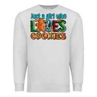 Dove Grey just a girl who loves cookies Premium Sweatshirt - AdoDesignShop