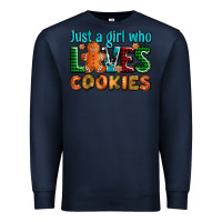 Navy just a girl who loves cookies Premium Sweatshirt - AdoDesignShop