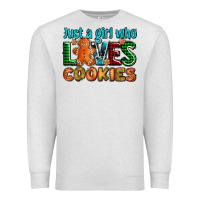 Oatmeal Heather just a girl who loves cookies Premium Sweatshirt - AdoDesignShop