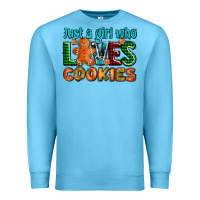 Ocean Blue just a girl who loves cookies Premium Sweatshirt - AdoDesignShop