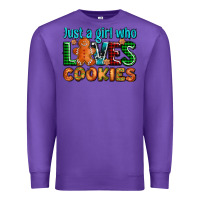Purple just a girl who loves cookies Premium Sweatshirt - AdoDesignShop