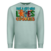 Seafoam just a girl who loves cookies Premium Sweatshirt - AdoDesignShop