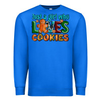 True Royal just a girl who loves cookies Premium Sweatshirt - AdoDesignShop