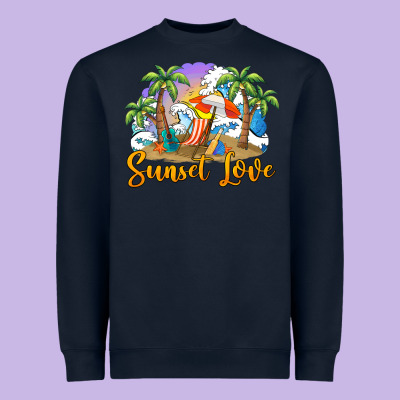 Sunset Love Heavyweight Sweatshirt Designed By Barkaloodesign