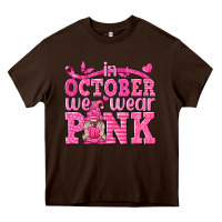 Chocolate Brown In October We Wear Pink with Gnome Heavy Core Tee - texasbilliewilder