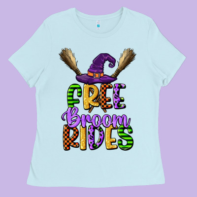 Free Broom Rides Ladies Tee Designed By Cowgirlartshop
