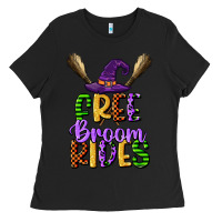 Black free broom rides Ladies Tee - CowGirlArtShop