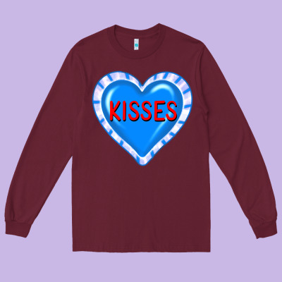 Valentine's Day Hearts Long Sleeve Tee Designed By Fadigitalartstudio