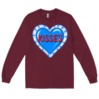 Burgundy valentine's day hearts Long Sleeve Tee - FaDigitalArtStudio