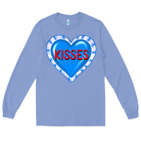 Colony Blue valentine's day hearts Long Sleeve Tee - FaDigitalArtStudio