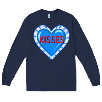 Navy valentine's day hearts Long Sleeve Tee - FaDigitalArtStudio