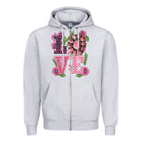 Heather Grey walentine's day love gemstones Zipper Hoodie - BarkalooDesign