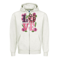Oatmeal Heather walentine's day love gemstones Zipper Hoodie - BarkalooDesign