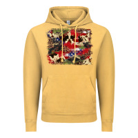 Vintage Mustard 4th of july american flagcowhide  leopard backgrou Vintage Hoodie - FaDigitalArtStudio