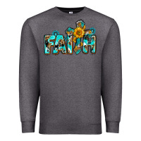 Charcoal Heather faith with cross ado Premium Sweatshirt - AdoDesignShop