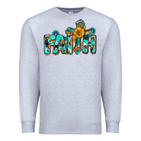 Heather Grey faith with cross ado Premium Sweatshirt - AdoDesignShop