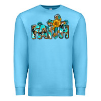 Ocean Blue faith with cross ado Premium Sweatshirt - AdoDesignShop