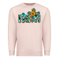 Pale Pink faith with cross ado Premium Sweatshirt - AdoDesignShop