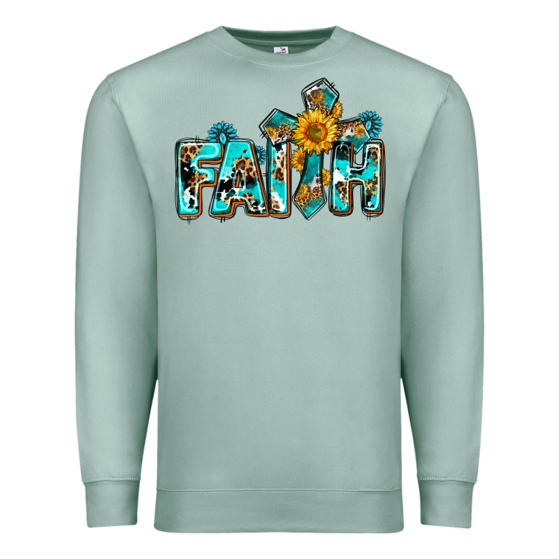 Faith With Cross Ado Premium Sweatshirt by AdoDesignShop | Teevron