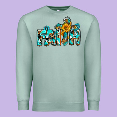 Faith With Cross Ado Premium Sweatshirt Designed By Adodesignshop