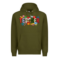 Army Green Christmas teacher Premium Hoodie - CowhideDigitalArt