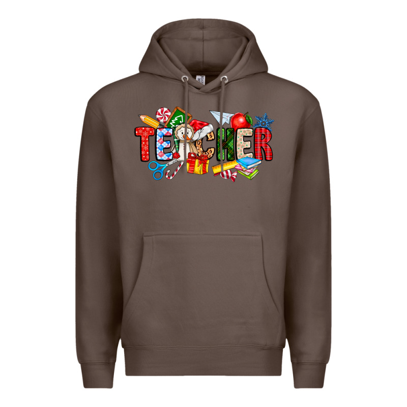 Christmas Teacher Premium Hoodie by CowhideDigitalArt | Teevron