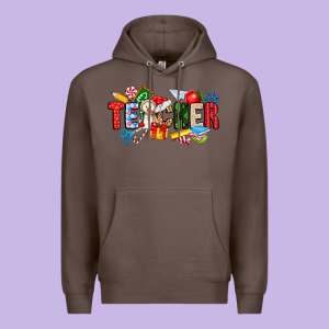 Christmas Teacher Premium Hoodie Designed By Cowhidedigitalart