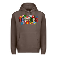 Coffee Christmas teacher Premium Hoodie - CowhideDigitalArt