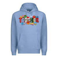 Colony Blue Christmas teacher Premium Hoodie - CowhideDigitalArt